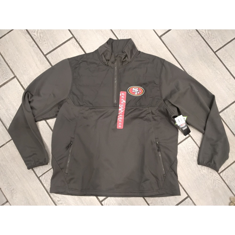 NWT Dunbrooke San‎ Francisco 49ers NFL Team Apparel Mens XL Gray 1/4 Zip Jacket
